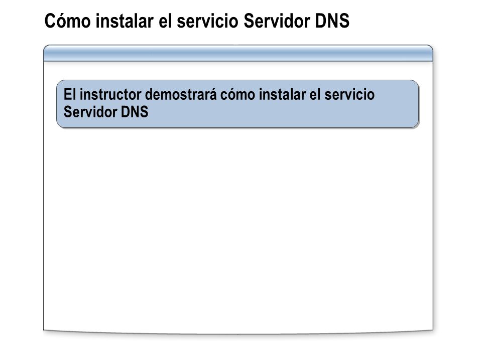 Cómo instalar el servicio Servidor DNS