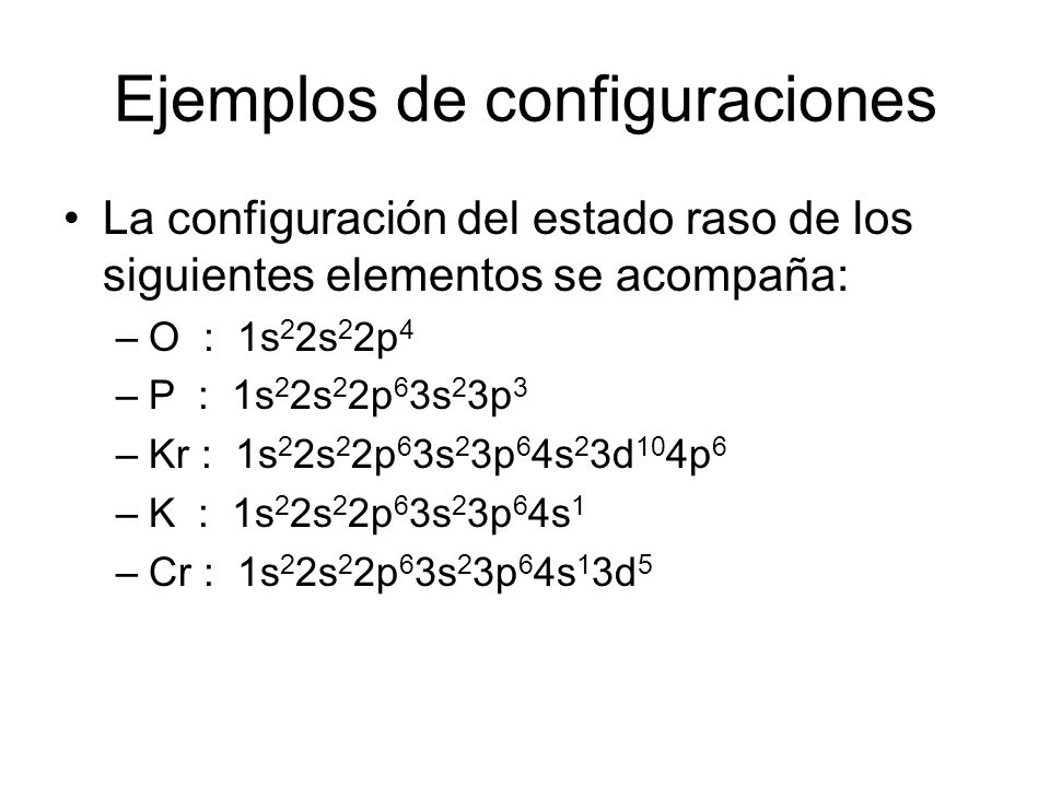 Ejemplos de configuraciones