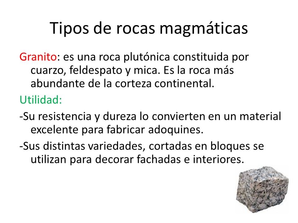 Tipos de rocas magmáticas