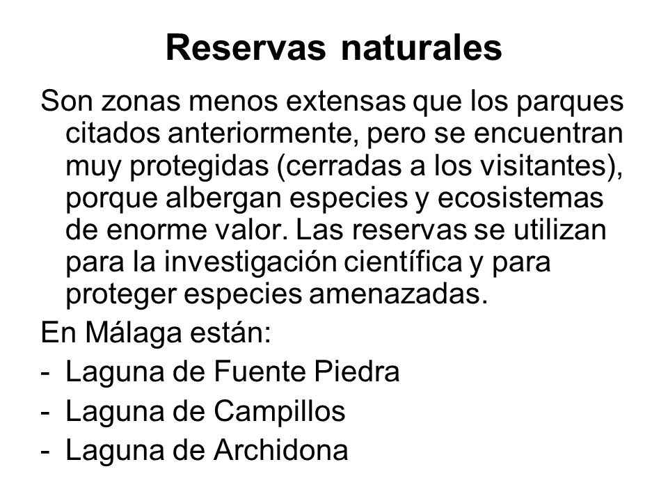 Reservas naturales
