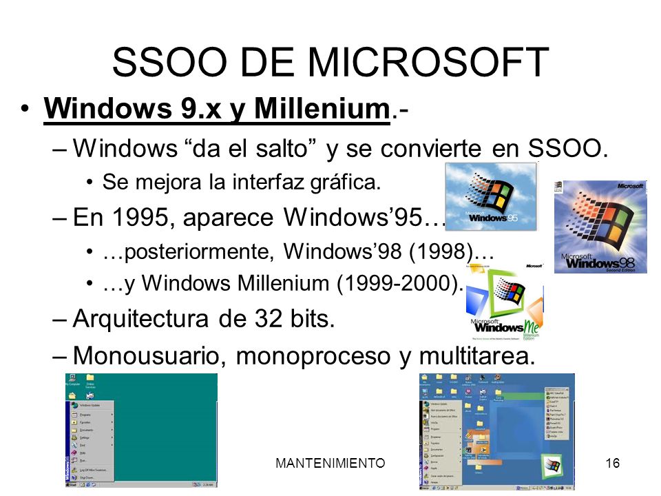 SSOO DE MICROSOFT Windows 9.x y Millenium.-