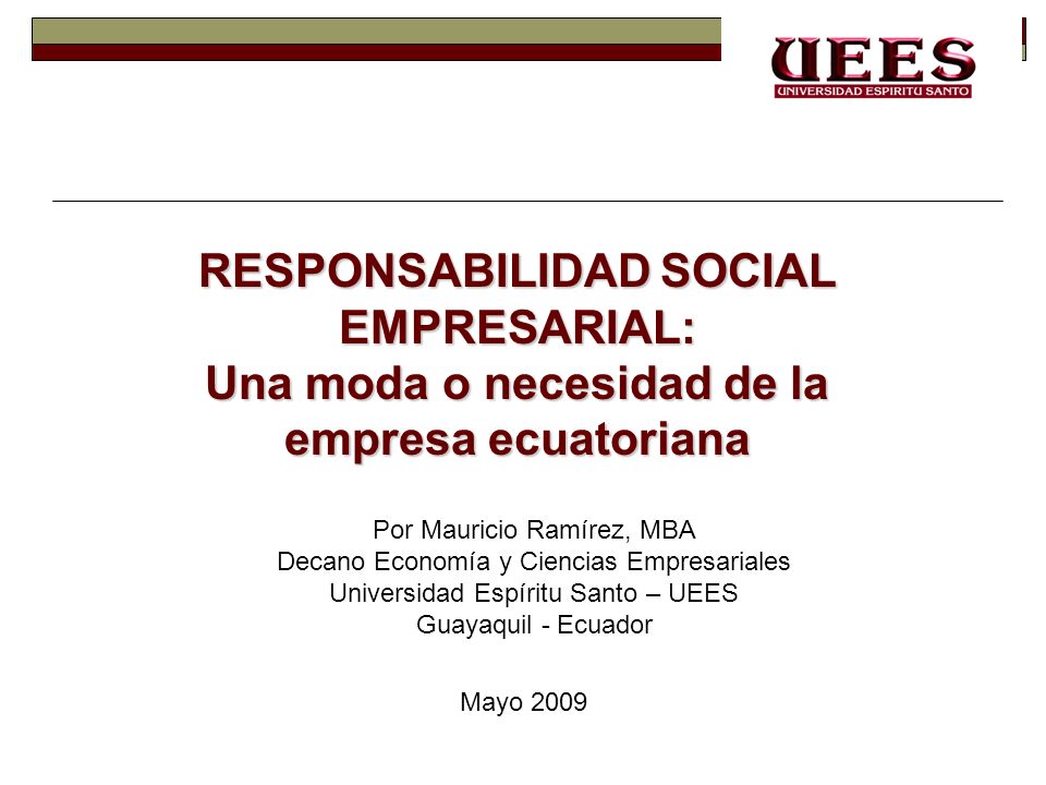 RESPONSABILIDAD SOCIAL EMPRESARIAL: