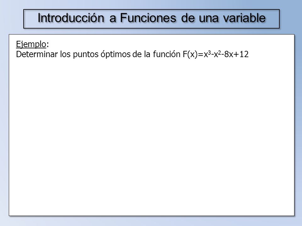 Introducción a Funciones de una variable