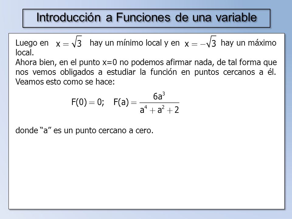 Introducción a Funciones de una variable