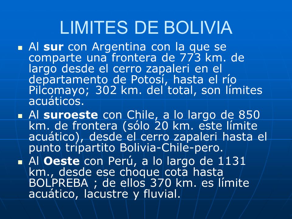 LIMITES DE BOLIVIA