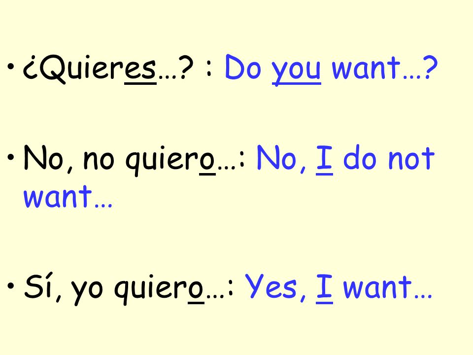 ¿Quieres… : Do you want…