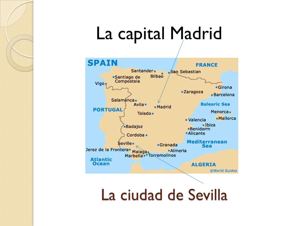 La capital Madrid La ciudad de Sevilla