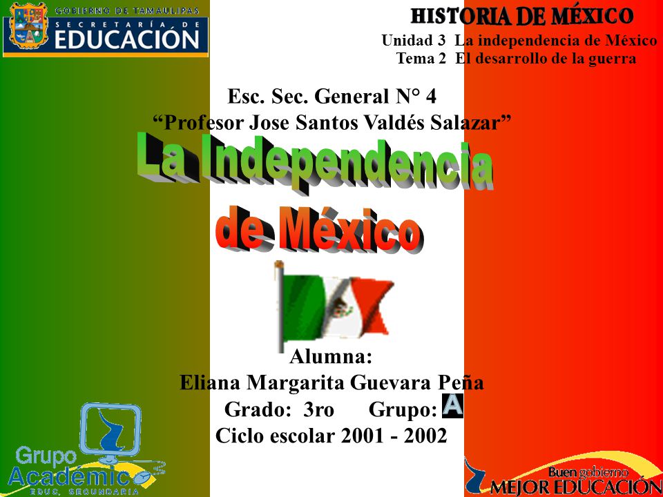 La Independencia de México Esc. Sec. General N° 4