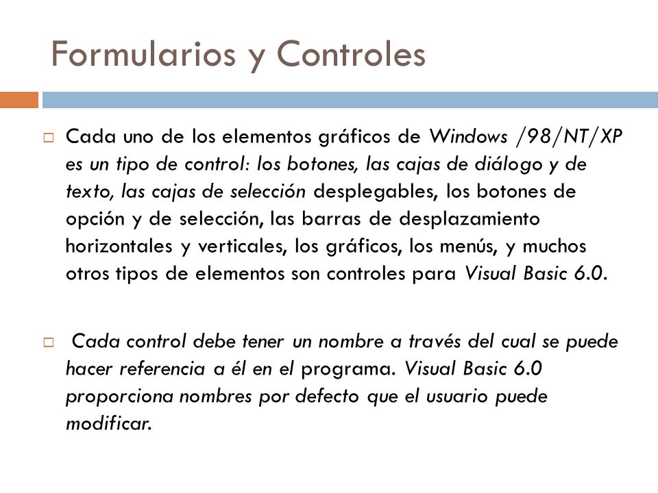 Formularios y Controles