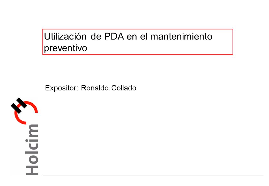 Utilización de PDA en el mantenimiento preventivo