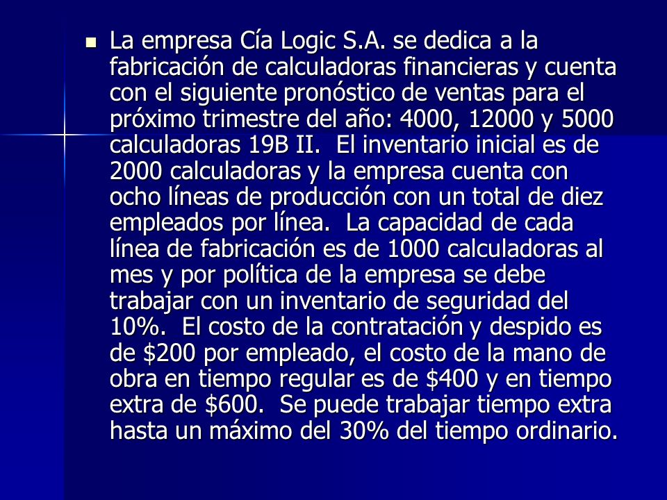 La empresa Cía Logic S.A.