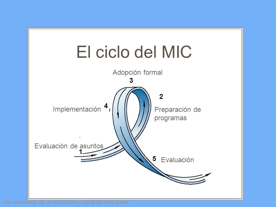 El ciclo del MIC Adopción formal Implementación Preparación de