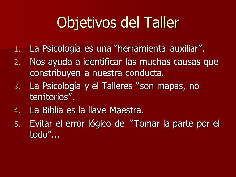 Objetivos del Taller La Psicología es una herramienta auxiliar .