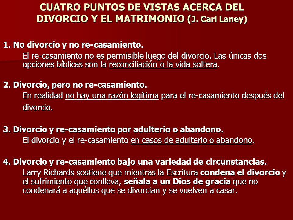 CUATRO PUNTOS DE VISTAS ACERCA DEL DIVORCIO Y EL MATRIMONIO (J