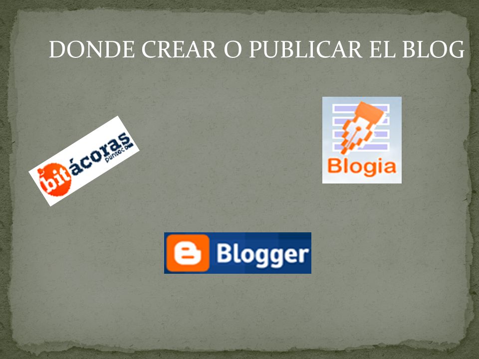DONDE CREAR O PUBLICAR EL BLOG
