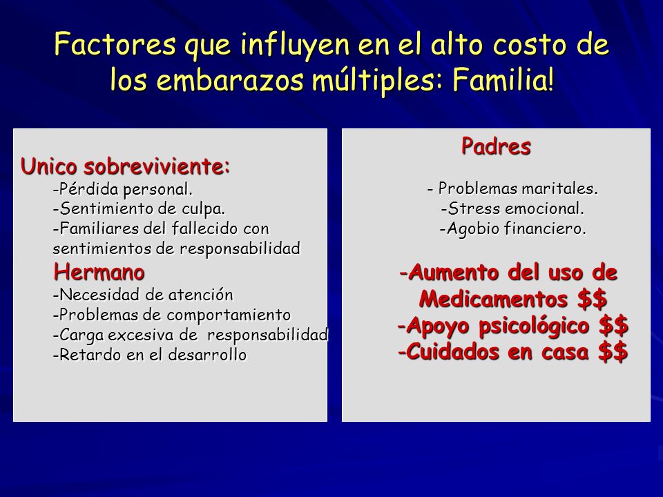 Factores que influyen en el alto costo de los embarazos múltiples: Familia!