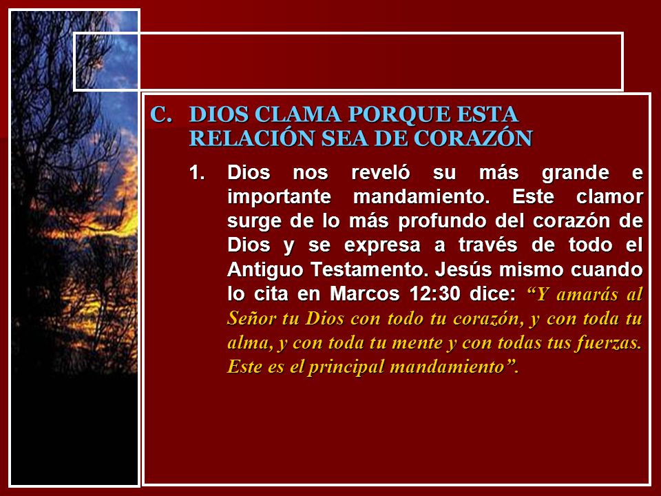 DIOS CLAMA PORQUE ESTA RELACIÓN SEA DE CORAZÓN