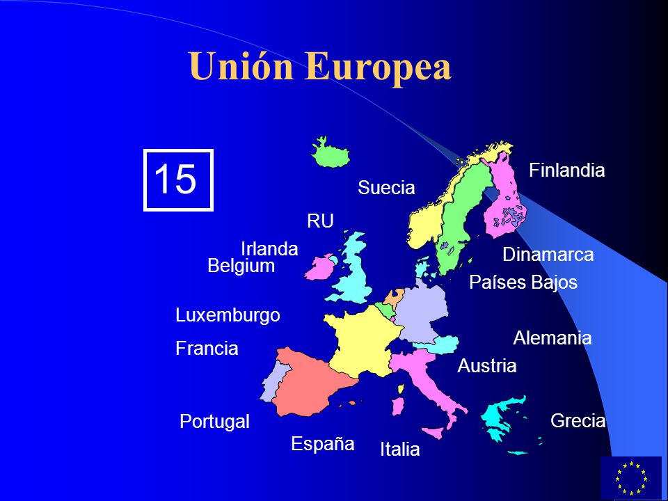 Unión Europea 15 Finlandia Suecia RU Irlanda Dinamarca Belgium