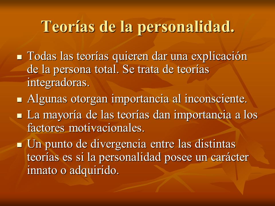 Teorías de la personalidad.