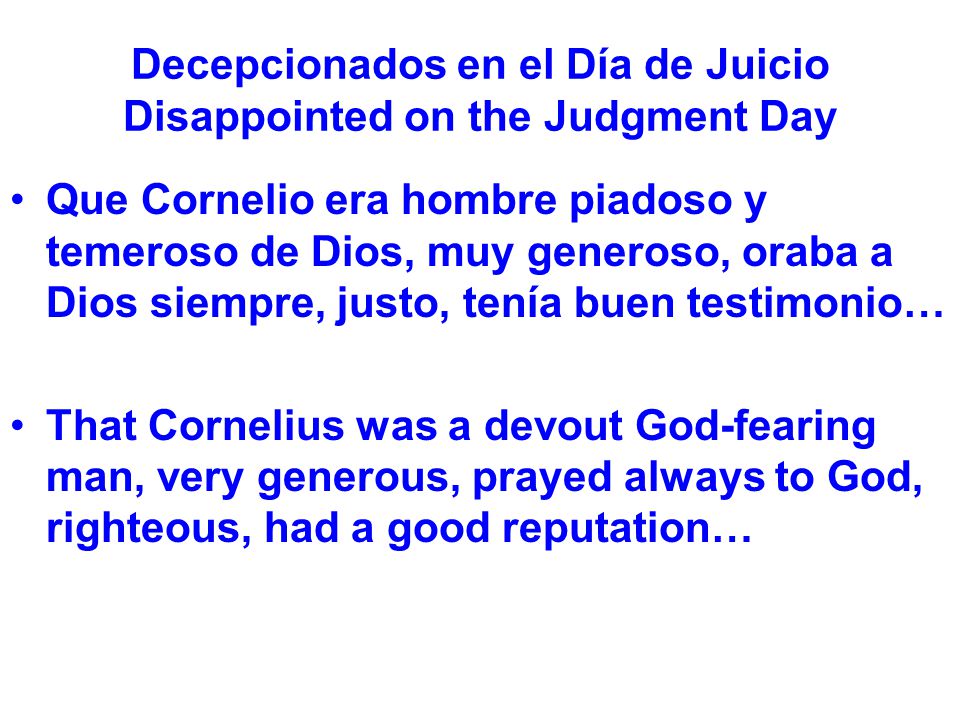 Decepcionados en el Día de Juicio Disappointed on the Judgment Day