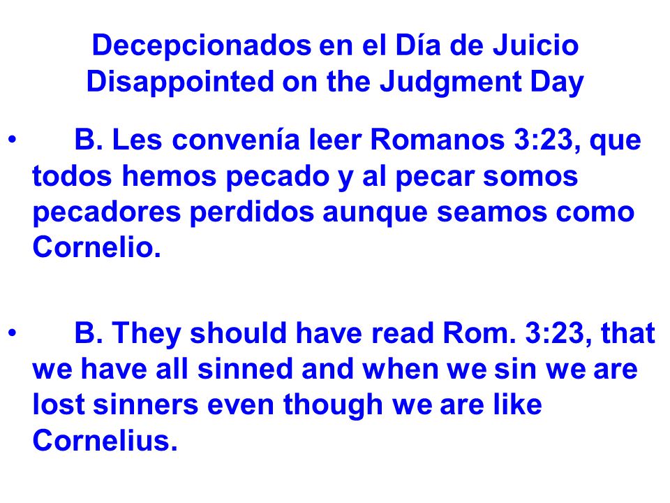 Decepcionados en el Día de Juicio Disappointed on the Judgment Day