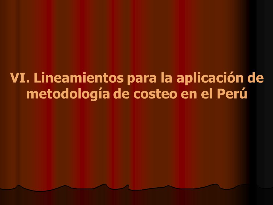 VI. Lineamientos para la aplicación de metodología de costeo en el Perú