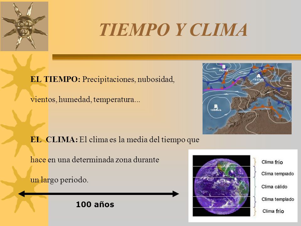 TIEMPO Y CLIMA EL TIEMPO: Precipitaciones, nubosidad,
