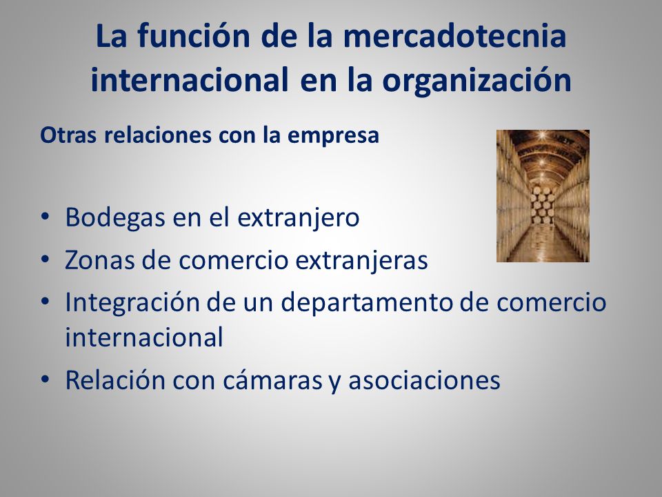 La función de la mercadotecnia internacional en la organización