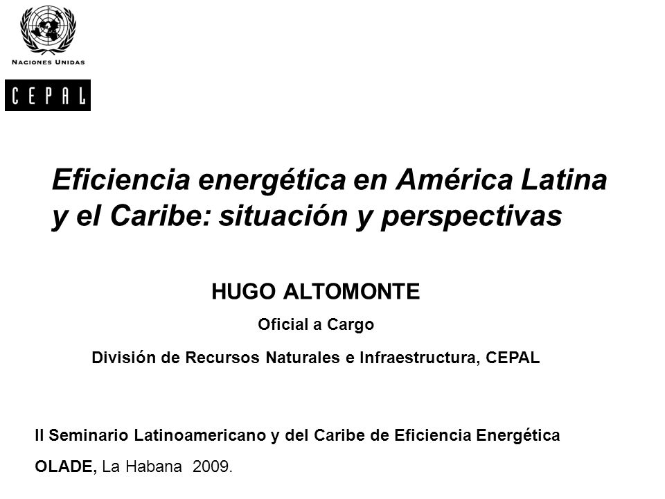 División de Recursos Naturales e Infraestructura, CEPAL
