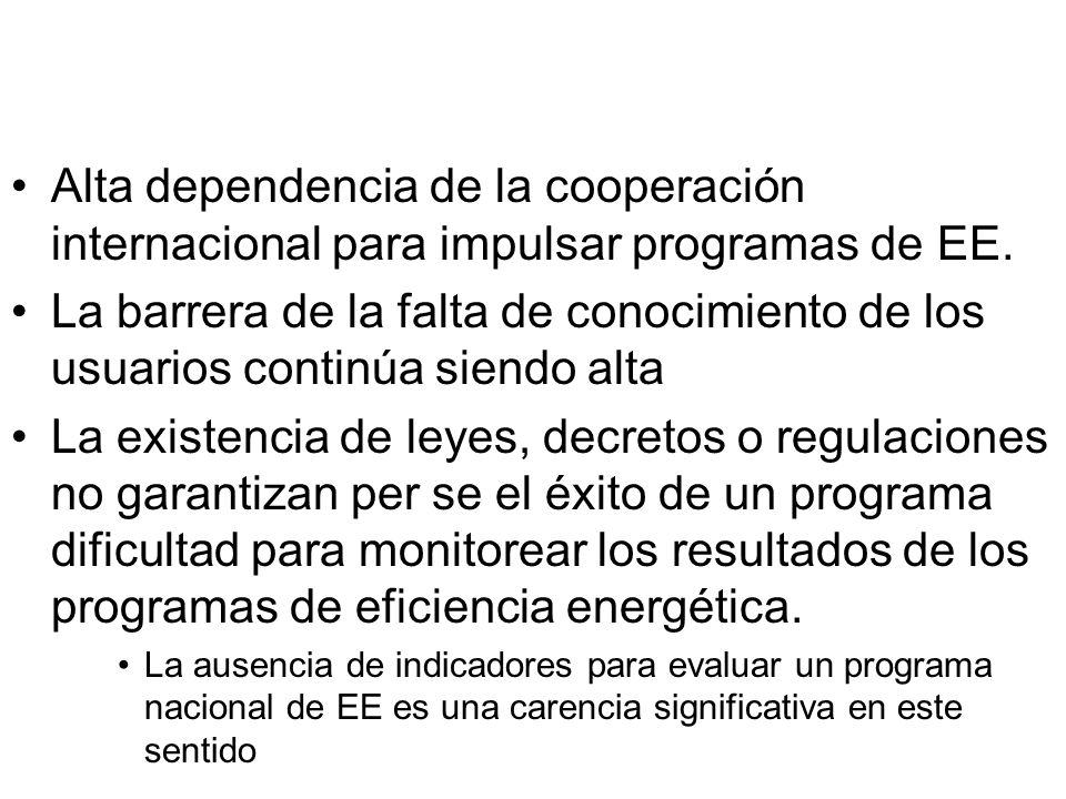 Alta dependencia de la cooperación internacional para impulsar programas de EE.