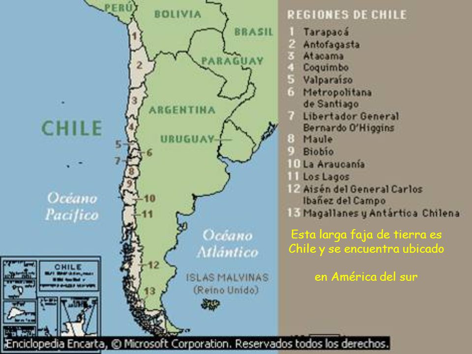 Esta larga faja de tierra es Chile y se encuentra ubicado en América del sur