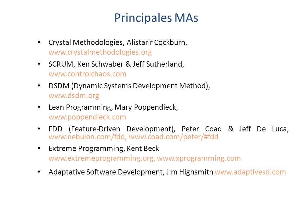 Principales MAs Crystal Methodologies, Alistarir Cockburn,