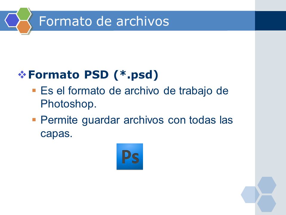 Formato de archivos Formato PSD (*.psd)