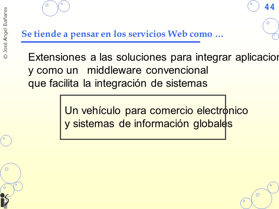 Se tiende a pensar en los servicios Web como …
