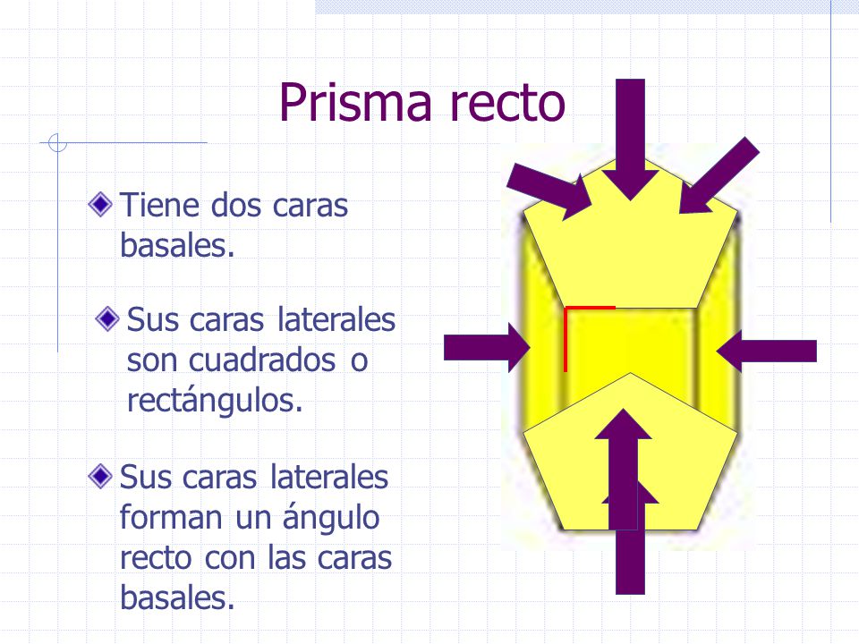 Prisma recto Tiene dos caras basales.