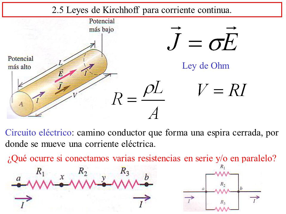 2.5 Leyes de Kirchhoff para corriente continua.