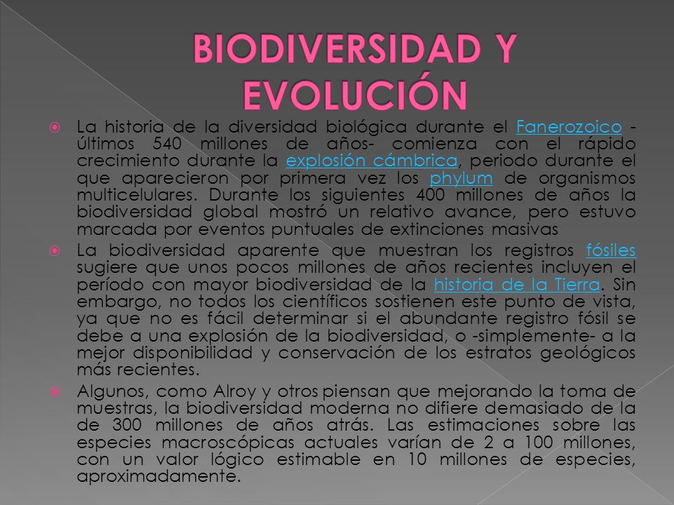 BIODIVERSIDAD Y EVOLUCIÓN