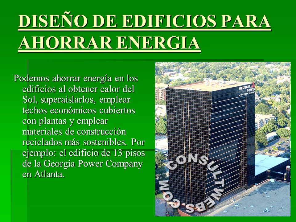DISEÑO DE EDIFICIOS PARA AHORRAR ENERGIA