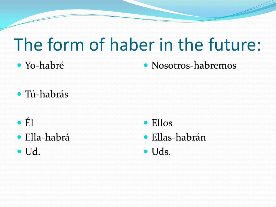 The form of haber in the future: