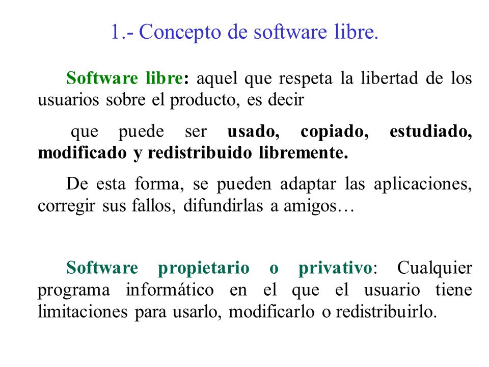 1.- Concepto de software libre.