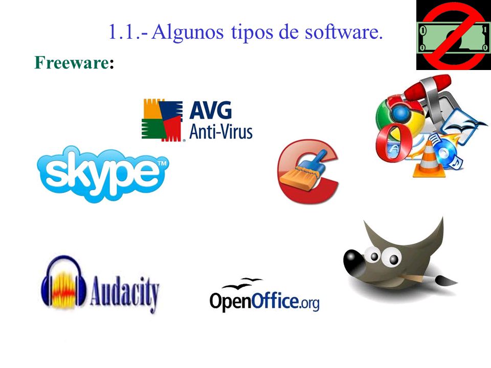 1.1.- Algunos tipos de software.