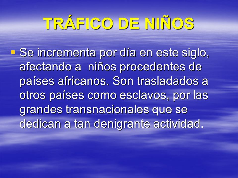 TRÁFICO DE NIÑOS
