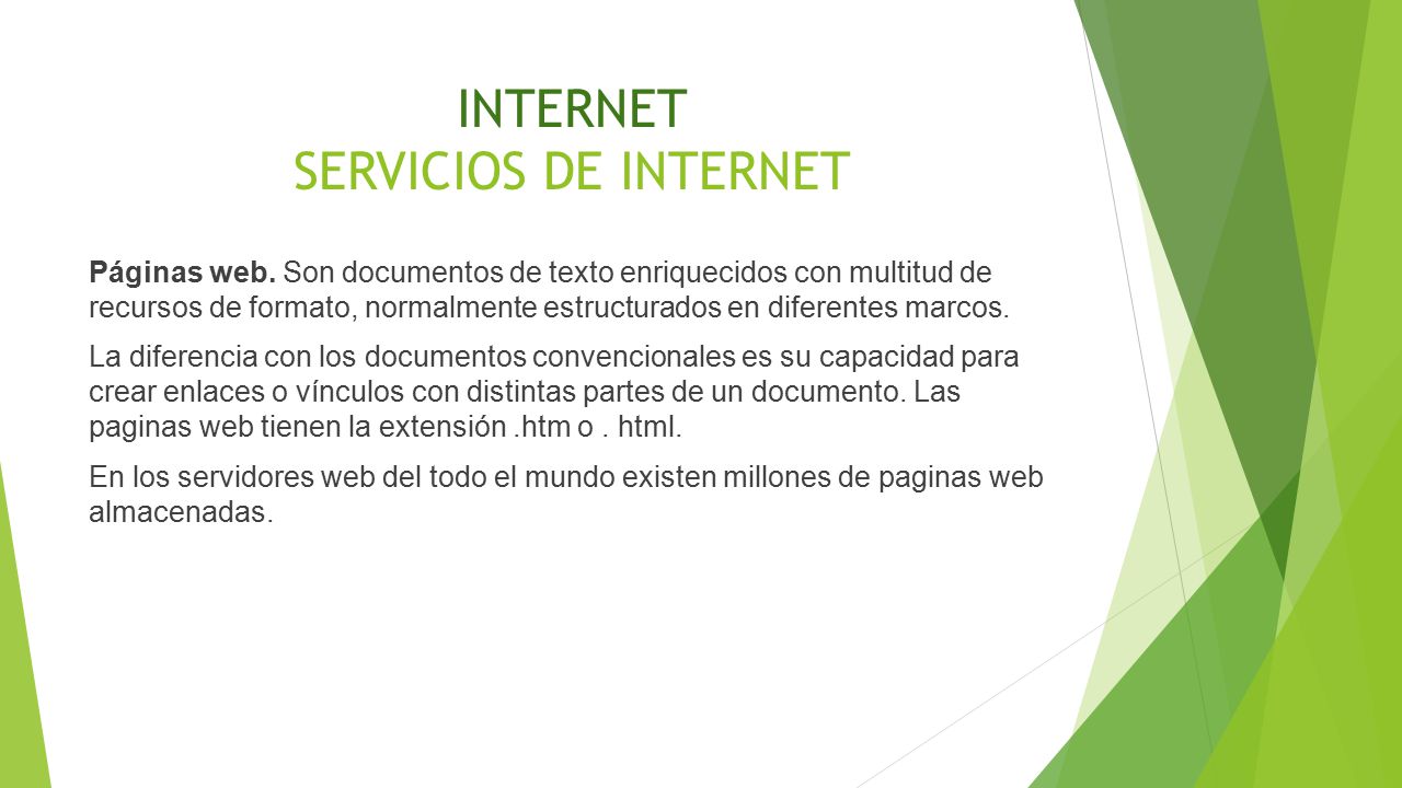 INTERNET SERVICIOS DE INTERNET
