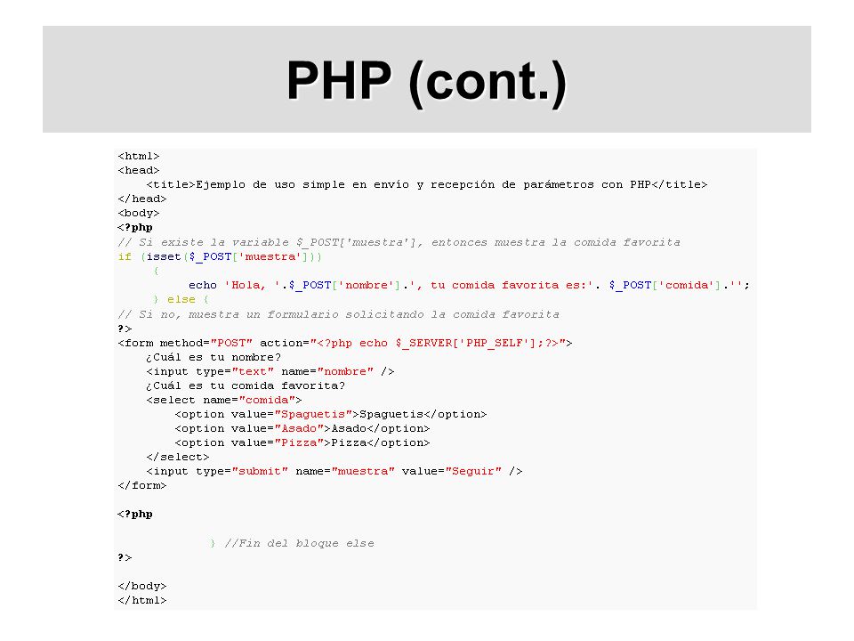 PHP (cont.)