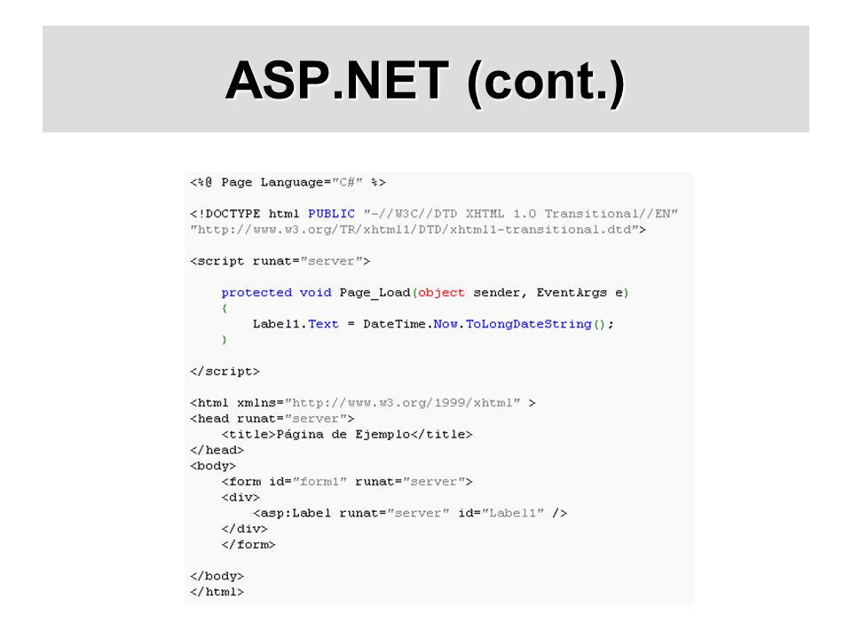 ASP.NET (cont.)