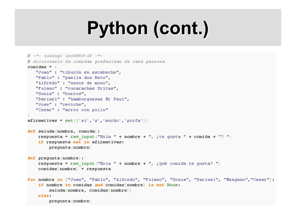 Python (cont.)
