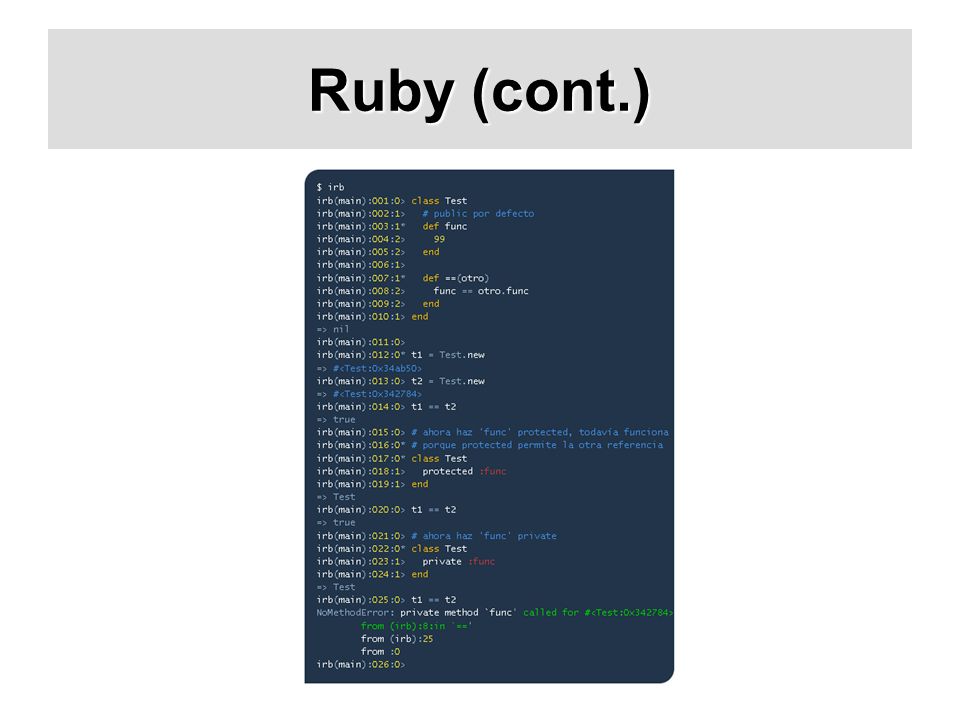 Ruby (cont.)