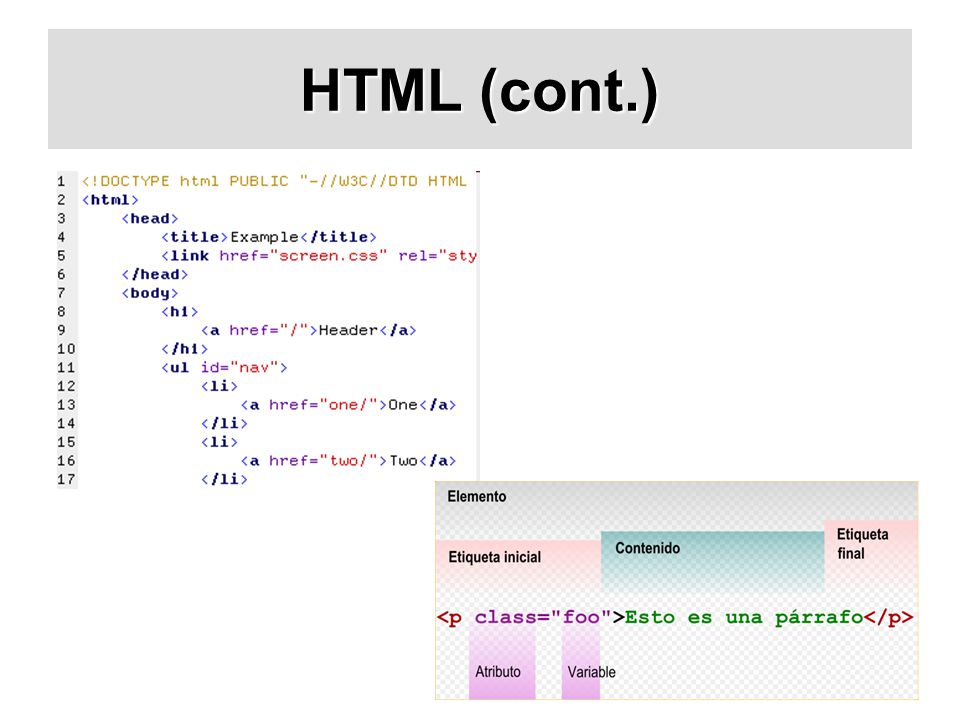 HTML (cont.)