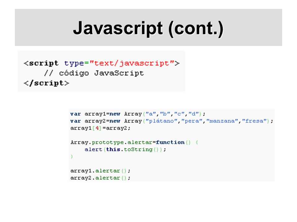 Javascript (cont.)