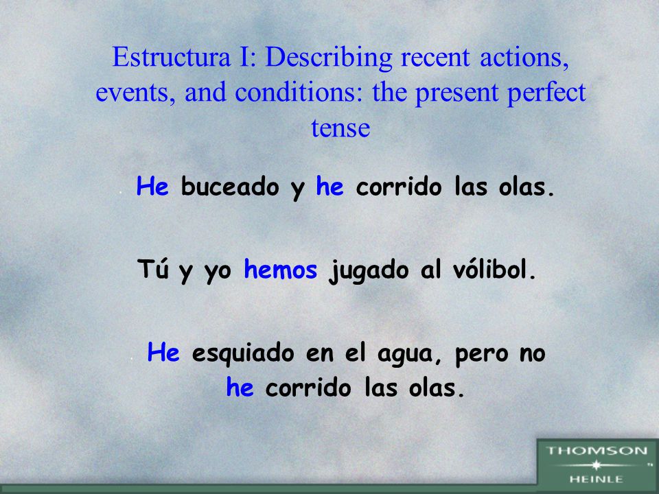 Estructura I: Describing recent actions, events, and conditions: the present perfect tense